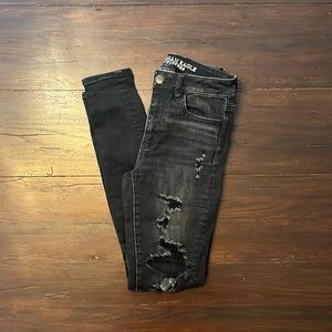 American Eagle Black Ripped Jeans